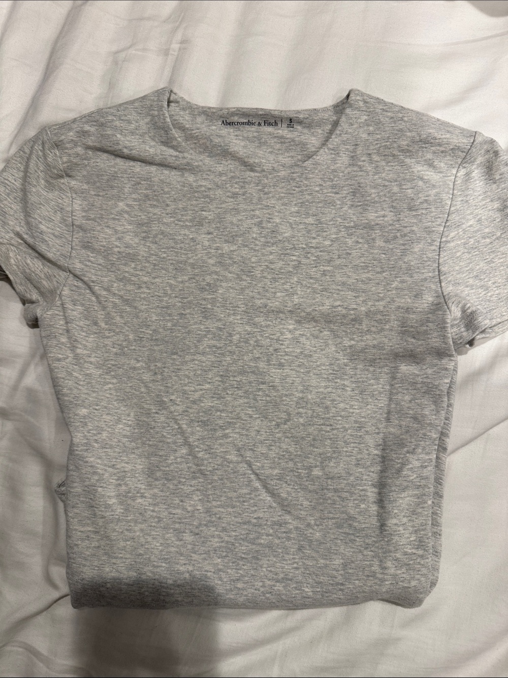 Abercrombie & Fitch Light Heather Gray Short Sleeve Crew Tee